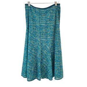 Vintage 90s Y2K Fairy Midi Skirt Size M Teal Mesh Layered Flowy